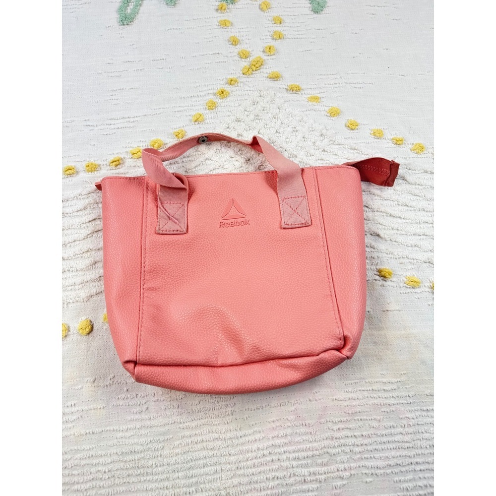 Reebok Mini Tote Bag Purse Salmon Pink Faux Leather Small‎ Handbag